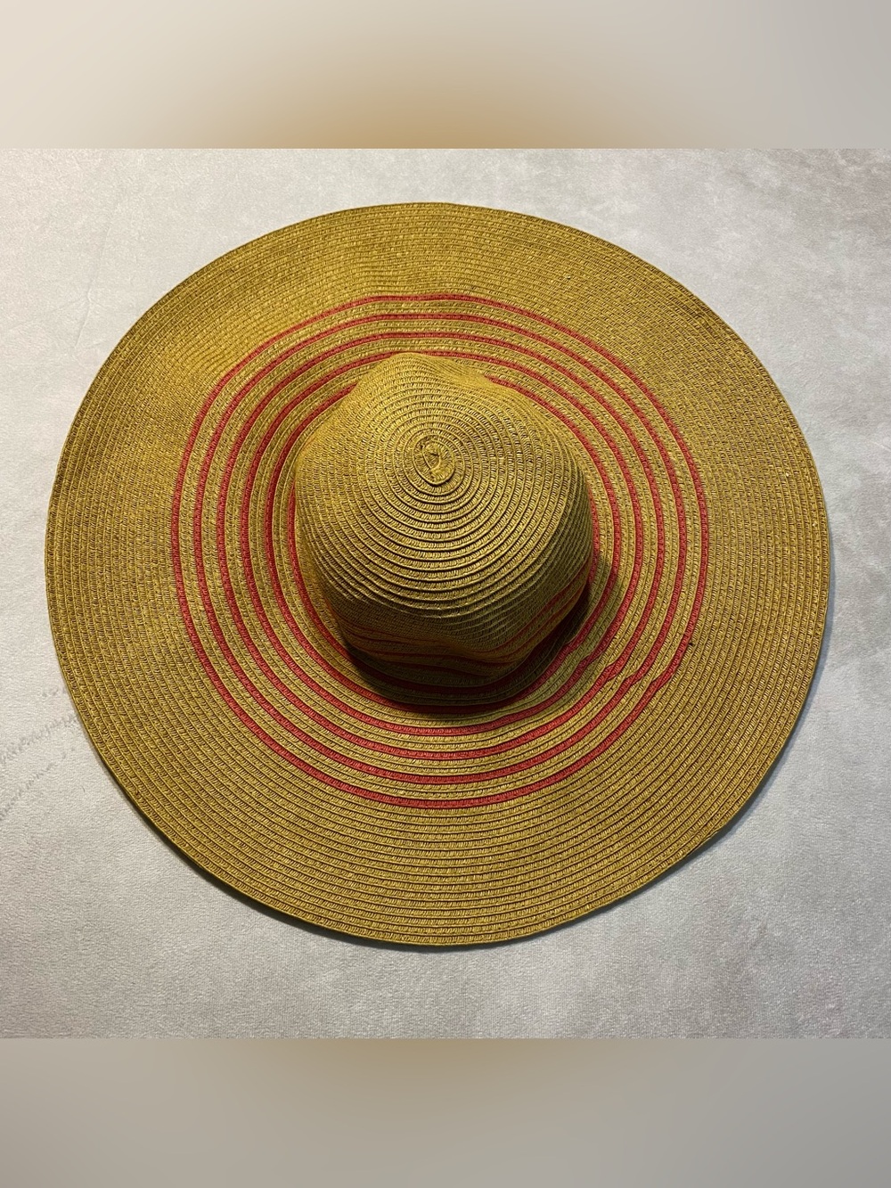 J Crew Paper Straw Hat Red Stripes Wide Brim Floppy Beach Hat Packable Preppy